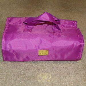 Joy Mangano JM New York Roll Up Makeup Beauty Jewelry Organizer - Purple